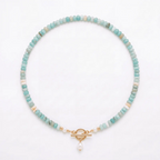✨ Turquoise Bead & Freshwater Pearl Necklac